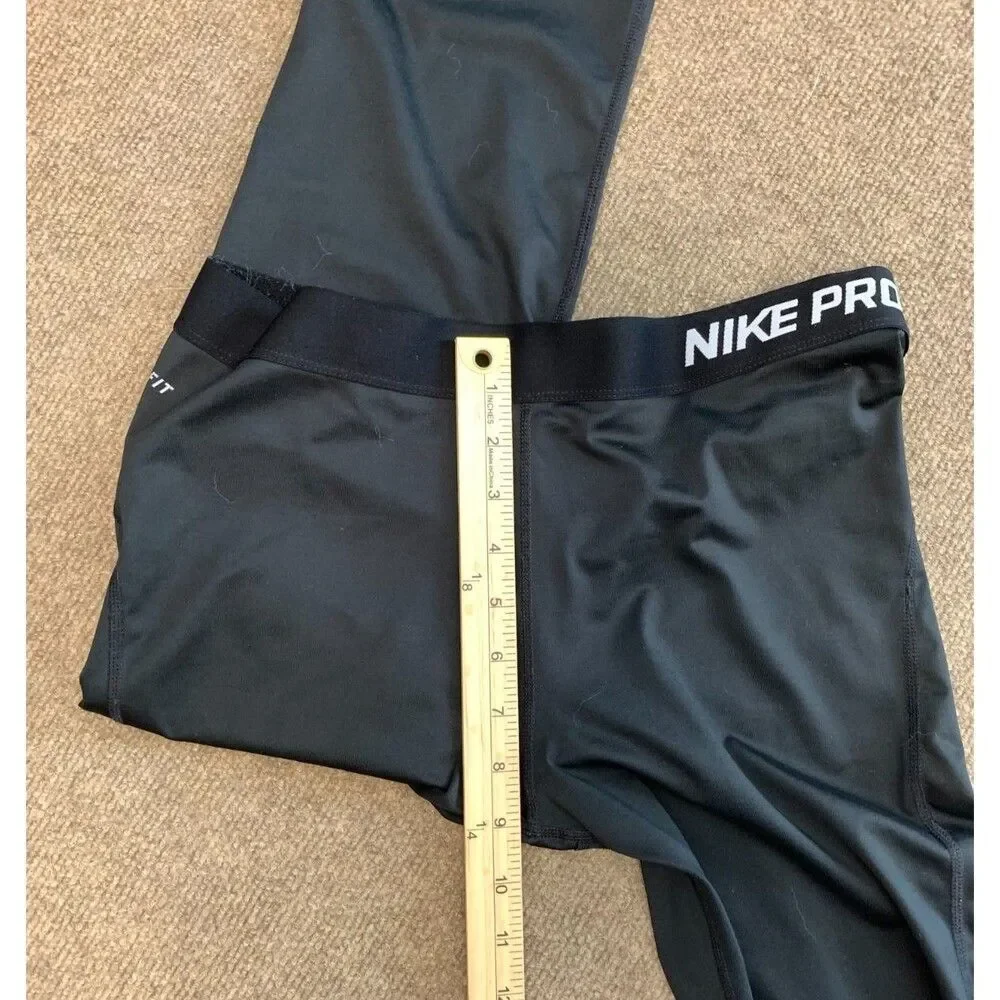 Nike Pro Pants Womens XL Core Dri Fit Training Capri Stretch Compression Black